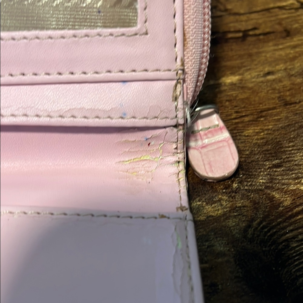 Vintage Prada Milano Pink Leather Crocodile Embossed BiFold Long Wallet Italy - Picture 10 of 16